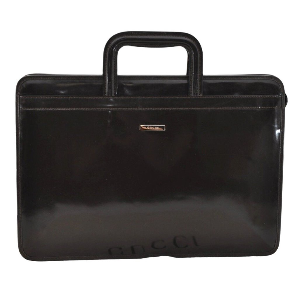 Gucci 90's Tom Ford brown leather two-way portfolio or clutch